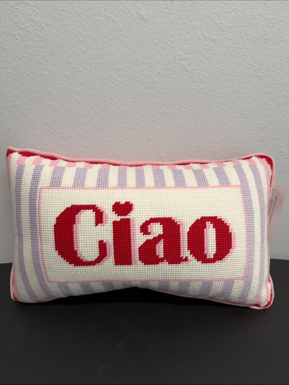 Cupcakes & Cashmere | “CIAO” Embroidered Pillow Sassy Fun Home Decor